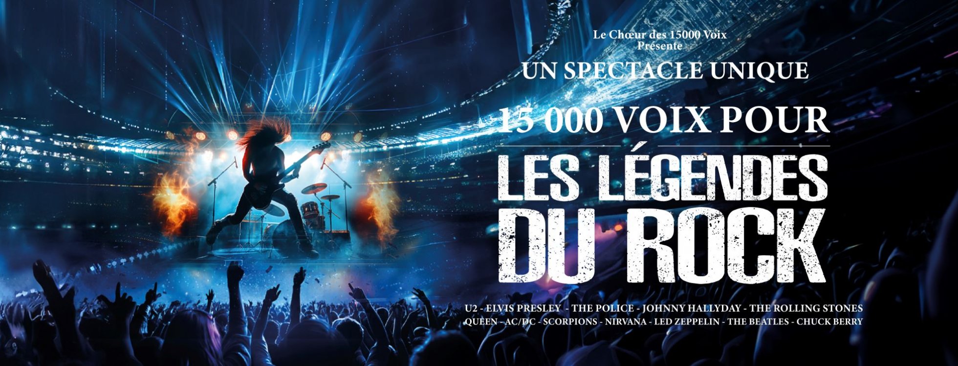 dome de paris : 15 000 VOIX POUR LES LEGENDES DU ROCK